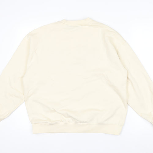 Dès Vu Women's Beige Pullover Sweatshirt XS Cotton Blend