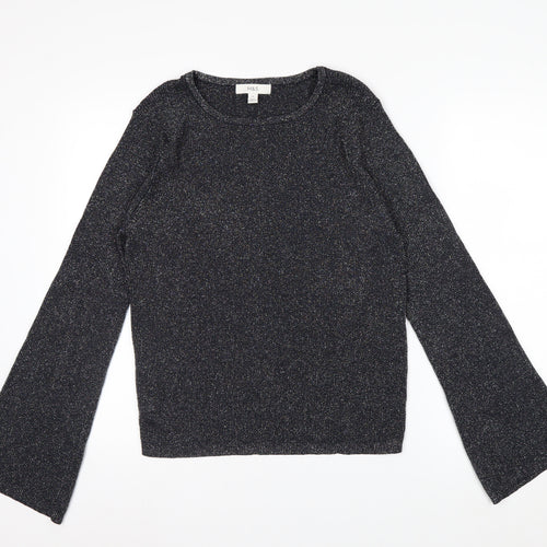 Marks and Spencer Women’s Black Glitter Knit Long Sleeve Top XL