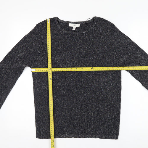Marks and Spencer Women’s Black Glitter Knit Long Sleeve Top XL