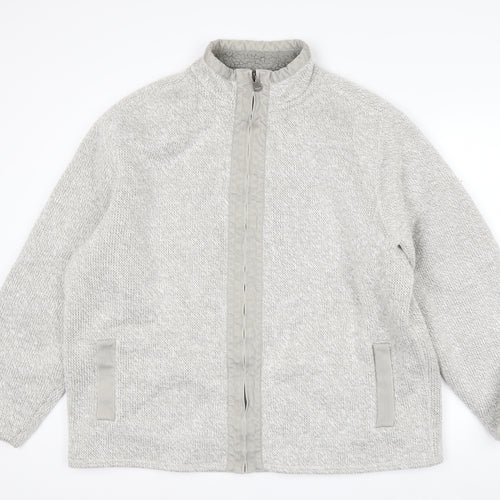 Marks and Spencer Men’s Grey Full Zip Acrylic Knit Jumper 2XL