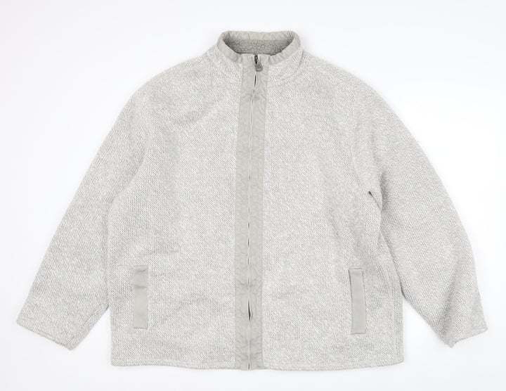 Marks and Spencer Men’s Grey Full Zip Acrylic Knit Jumper 2XL