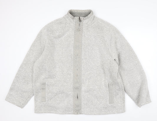 Marks and Spencer Men’s Grey Full Zip Acrylic Knit Jumper 2XL