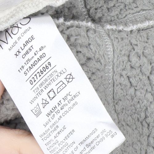 Marks and Spencer Men’s Grey Full Zip Acrylic Knit Jumper 2XL