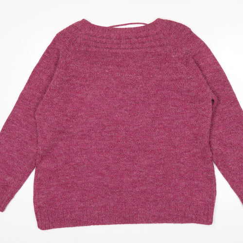 Damart Women’s Pink Crew Neck Pullover Jumper XL 22/24 Acrylic Blend