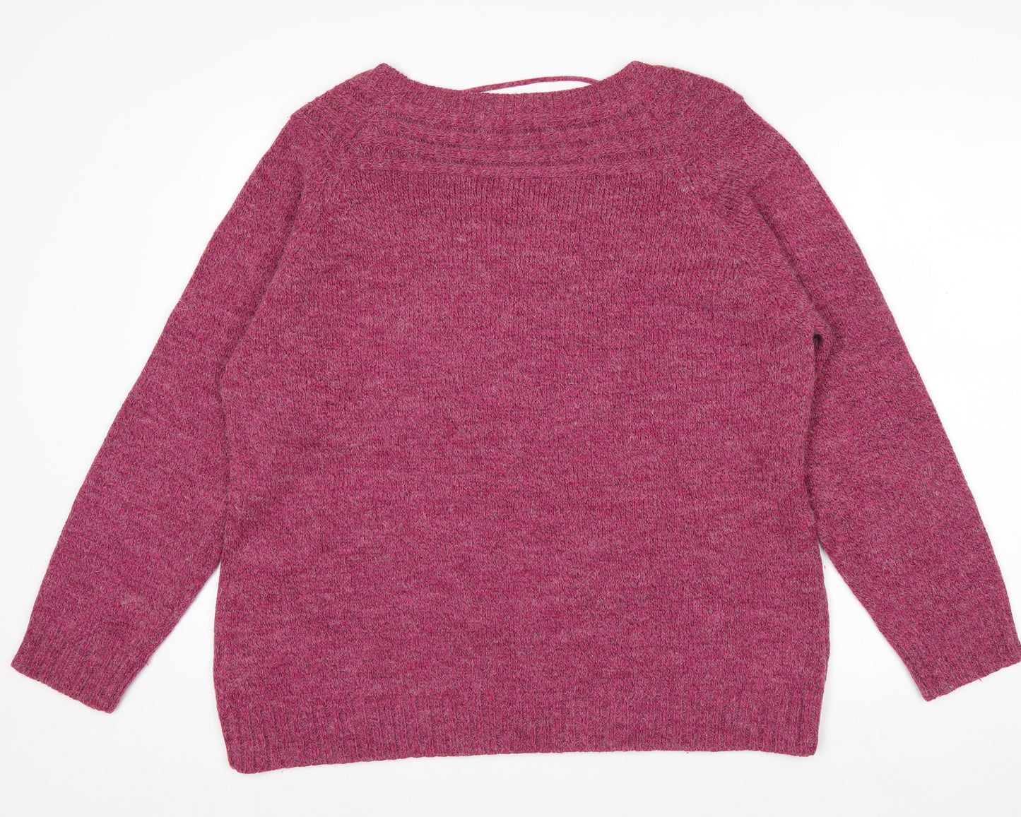 Damart Women’s Pink Crew Neck Pullover Jumper XL 22/24 Acrylic Blend
