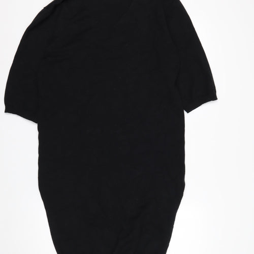 dRA Los Angeles Women Black S Pullover Knit Jumper Short Sleeve