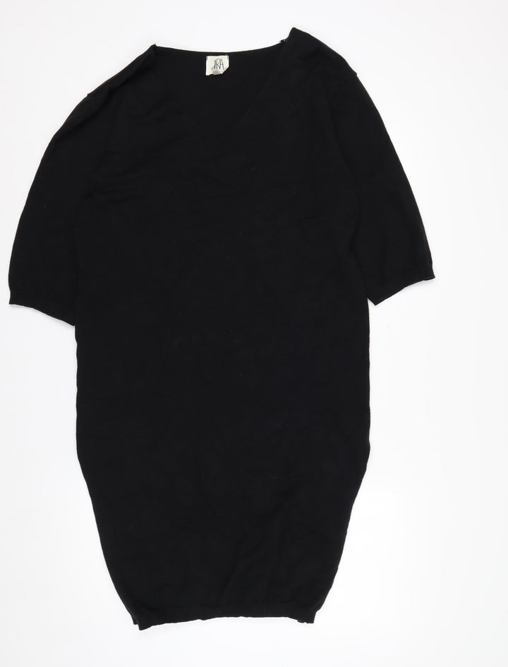 dRA Los Angeles Women Black S Pullover Knit Jumper Short Sleeve