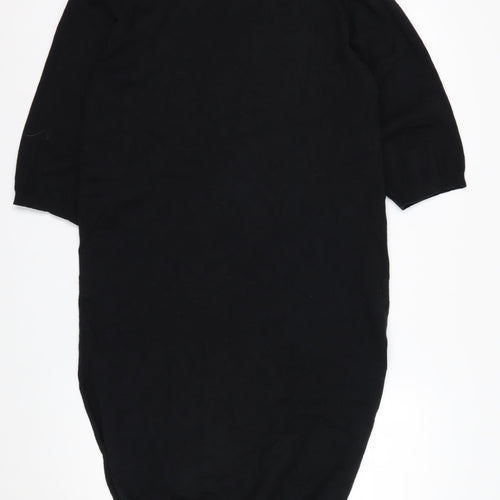 dRA Los Angeles Women Black S Pullover Knit Jumper Short Sleeve