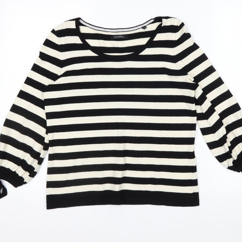 Marc O'Polo Women's Black & White Striped 3/4 Sleeve Jersey Top Size S