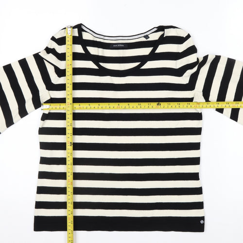 Marc O'Polo Women's Black & White Striped 3/4 Sleeve Jersey Top Size S