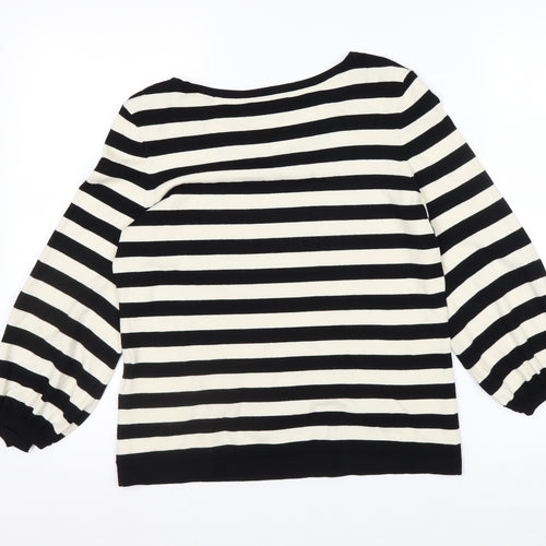 Marc O'Polo Women's Black & White Striped 3/4 Sleeve Jersey Top Size S