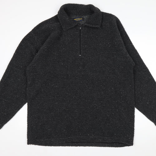 Menza Men’s Black XL Knit 1/2 Zip Pullover Sweatshirt