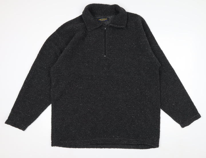 Menza Men’s Black XL Knit 1/2 Zip Pullover Sweatshirt