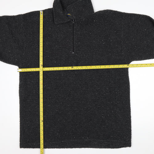 Menza Men’s Black XL Knit 1/2 Zip Pullover Sweatshirt