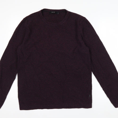 Jack & Jones Men’s Purple Cotton Crew Neck Jumper Size L