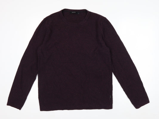 Jack & Jones Men’s Purple Cotton Crew Neck Jumper Size L