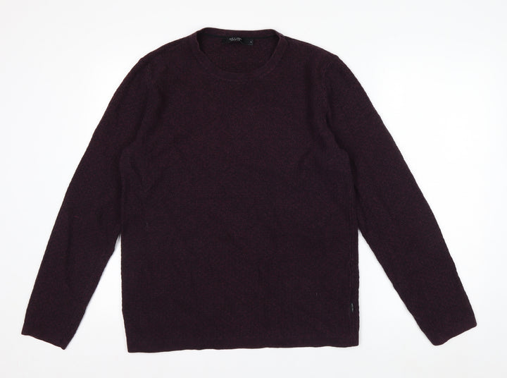 Jack & Jones Men’s Purple Cotton Crew Neck Jumper Size L