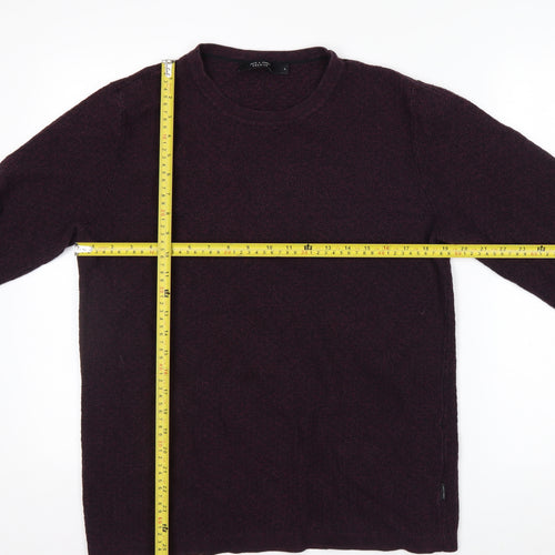Jack & Jones Men’s Purple Cotton Crew Neck Jumper Size L