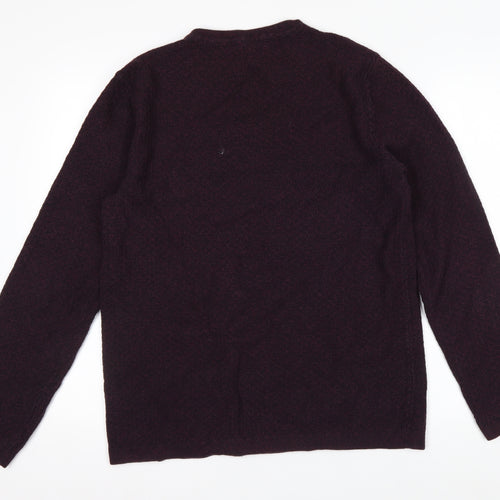 Jack & Jones Men’s Purple Cotton Crew Neck Jumper Size L
