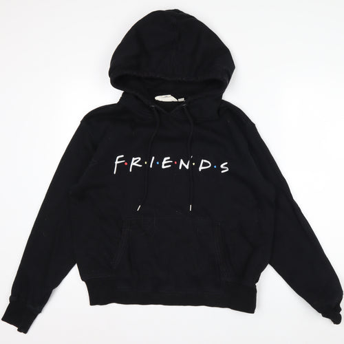 H&M L.O.G.G. Men's Black Friends Pullover Hoodie M Fleece Graphic