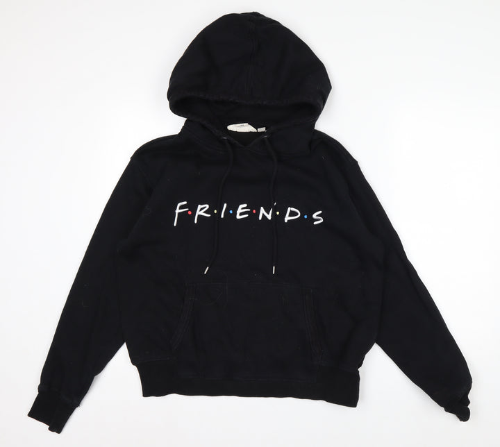 H&M L.O.G.G. Men's Black Friends Pullover Hoodie M Fleece Graphic