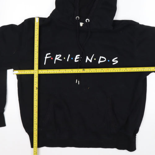 H&M L.O.G.G. Men's Black Friends Pullover Hoodie M Fleece Graphic