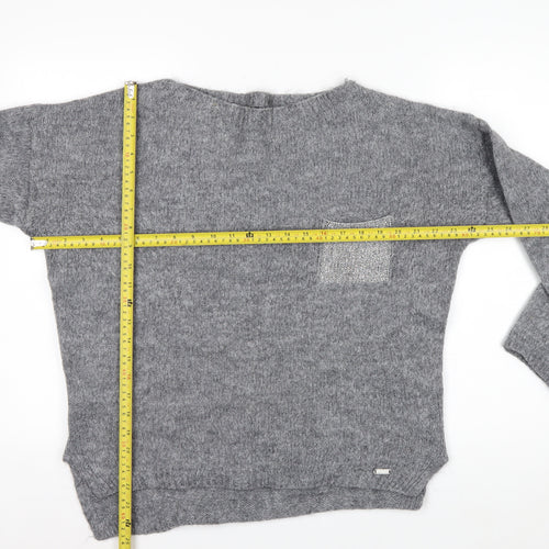 Guess Women’s Grey Chunky-Knit Pullover Jumper Size M