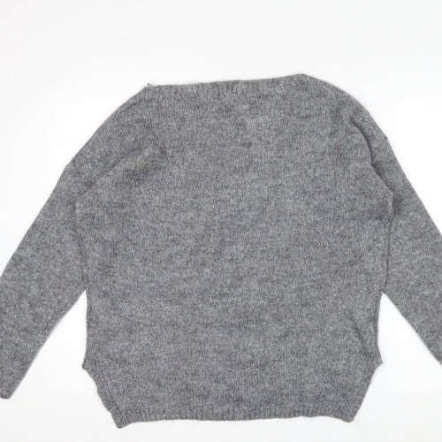 Guess Women’s Grey Chunky-Knit Pullover Jumper Size M