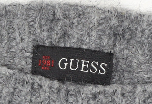 Guess Women’s Grey Chunky-Knit Pullover Jumper Size M