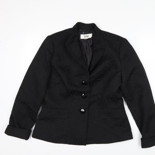 Le Suit Women's Black Size 12 Classic Two-Button Blazer Jacket