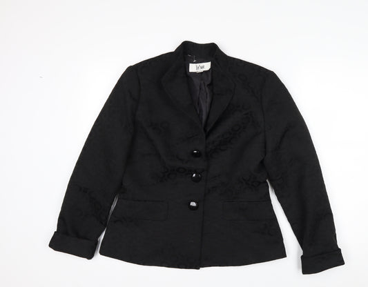 Le Suit Women's Black Size 12 Classic Two-Button Blazer Jacket