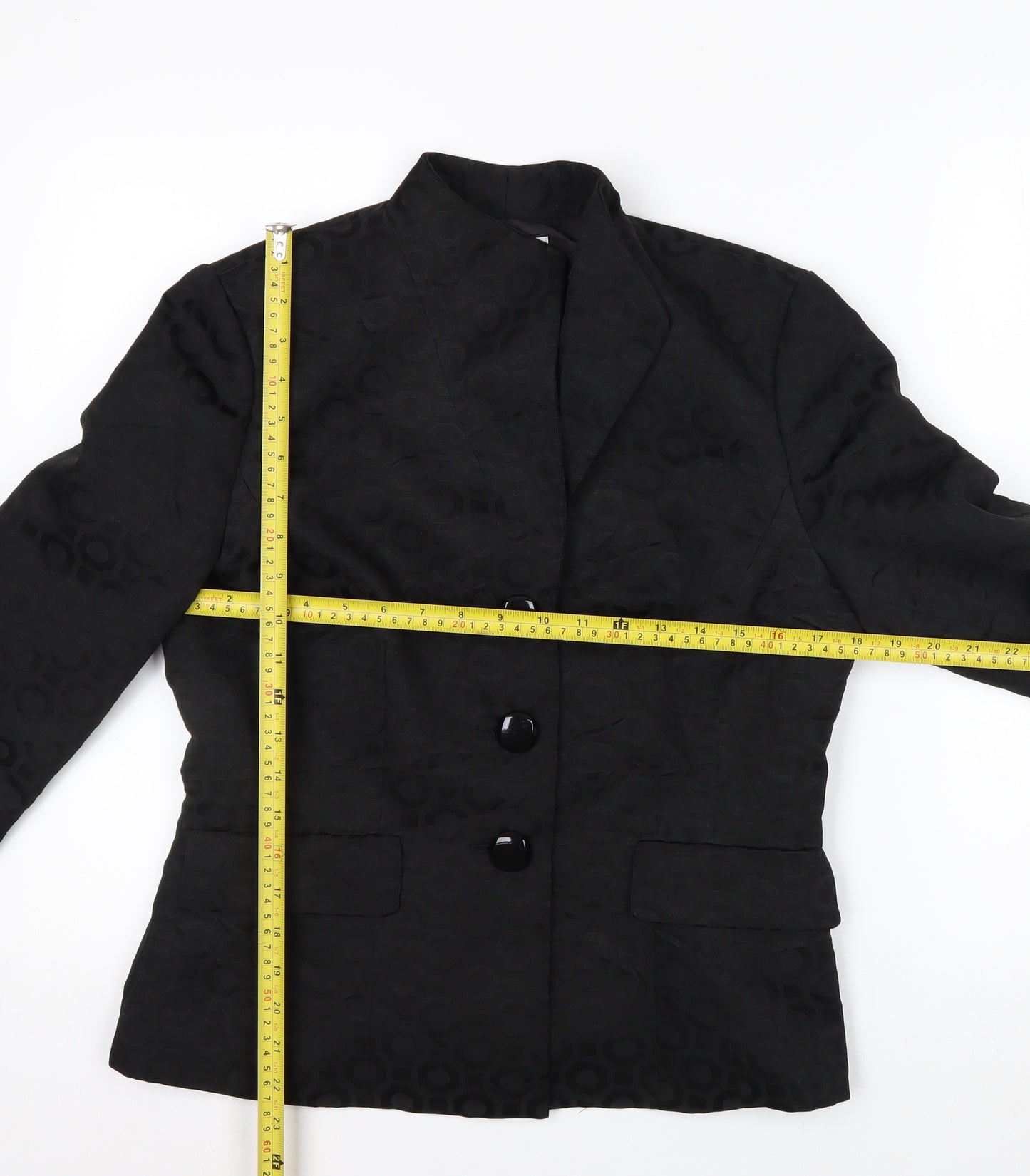 Le Suit Women's Black Size 12 Classic Two-Button Blazer Jacket