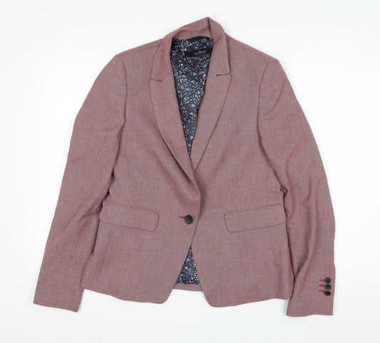 Next Women’s Pink Textured Single Breasted Blazer Size 12R