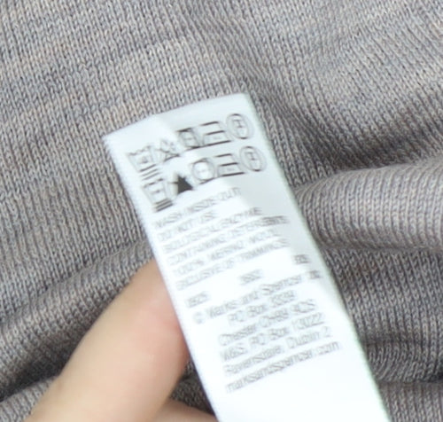 Marks and Spencer Mens Beige Merino Wool Crew Neck Jumper M