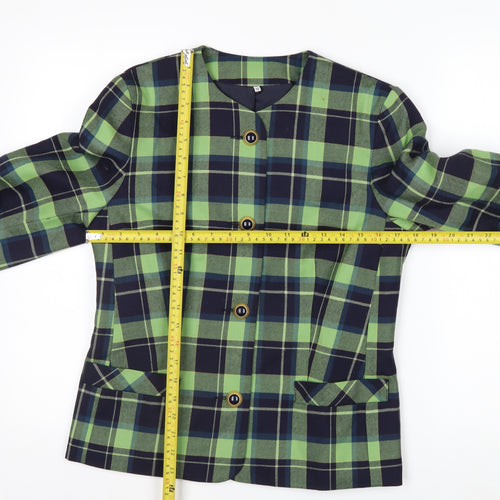Edinburgh Castle Women's Green Check Wool Suit Jacket UK 10
