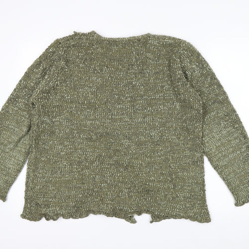 Key West Women’s Green Knit Cardigan M Long Sleeve Lightweight