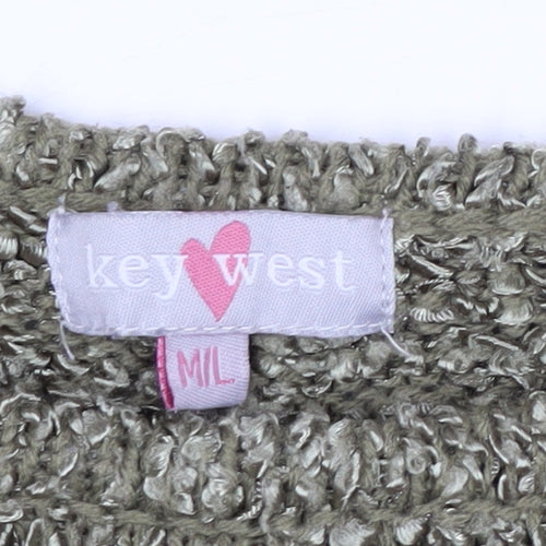 Key West Women’s Green Knit Cardigan M Long Sleeve Lightweight