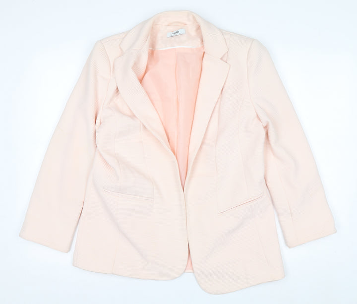 Wallis Women Ivory Tailored Blazer Jacket Size 12 Single-Breasted
