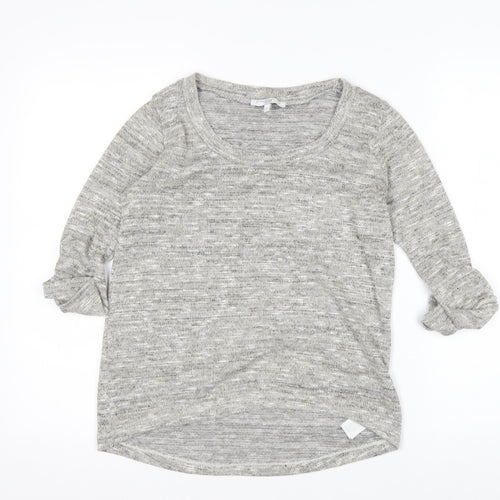 New Look Womens Grey Scoop Neck Knit Pullover Jumper Size 8