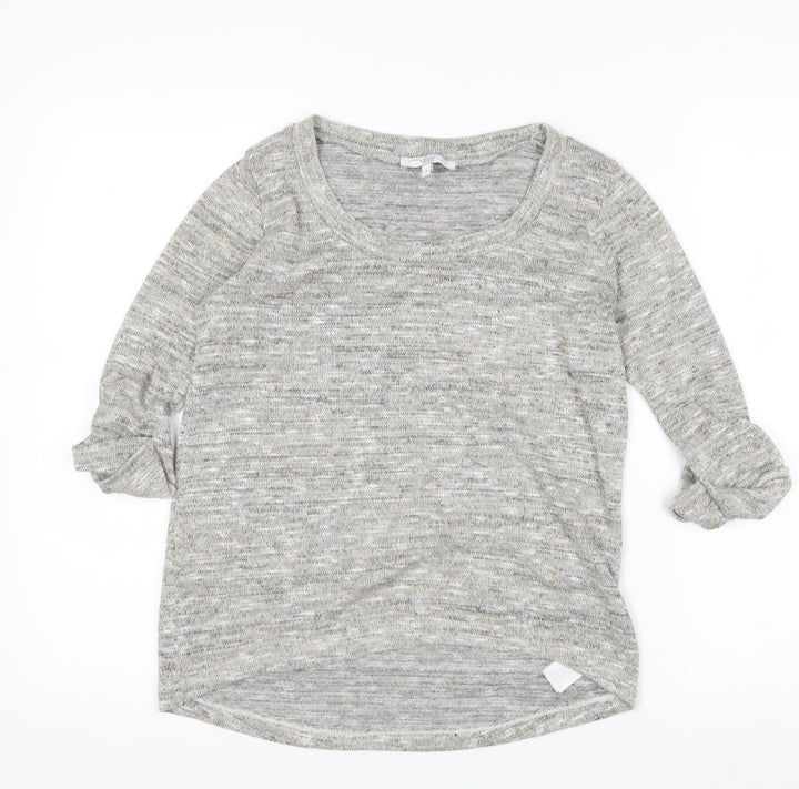 New Look Womens Grey Scoop Neck Knit Pullover Jumper Size 8