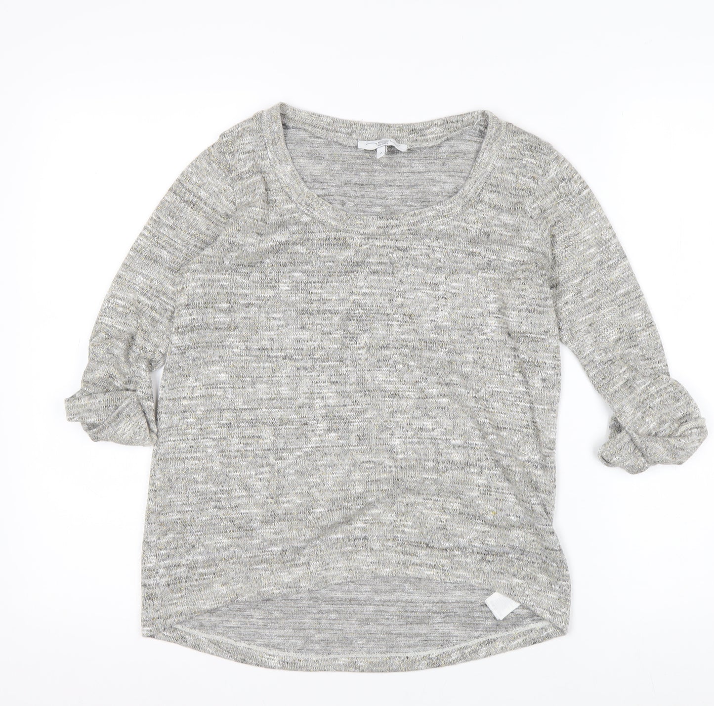 New Look Womens Grey Scoop Neck Knit Pullover Jumper Size 8