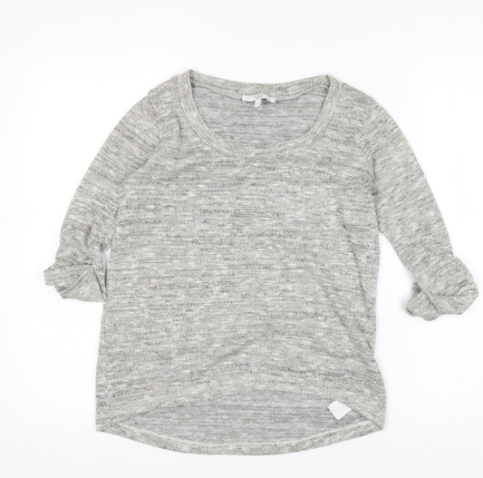 New Look Womens Grey Scoop Neck Knit Pullover Jumper Size 8