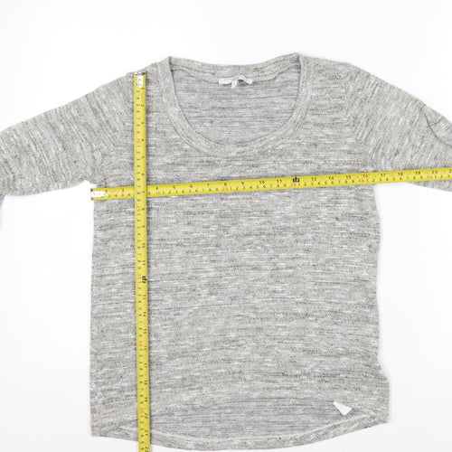 New Look Womens Grey Scoop Neck Knit Pullover Jumper Size 8