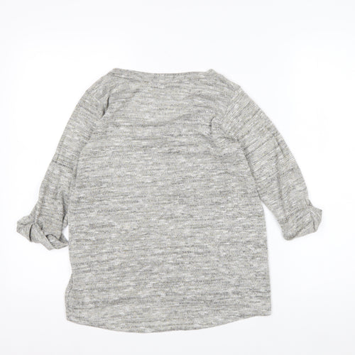 New Look Womens Grey Scoop Neck Knit Pullover Jumper Size 8