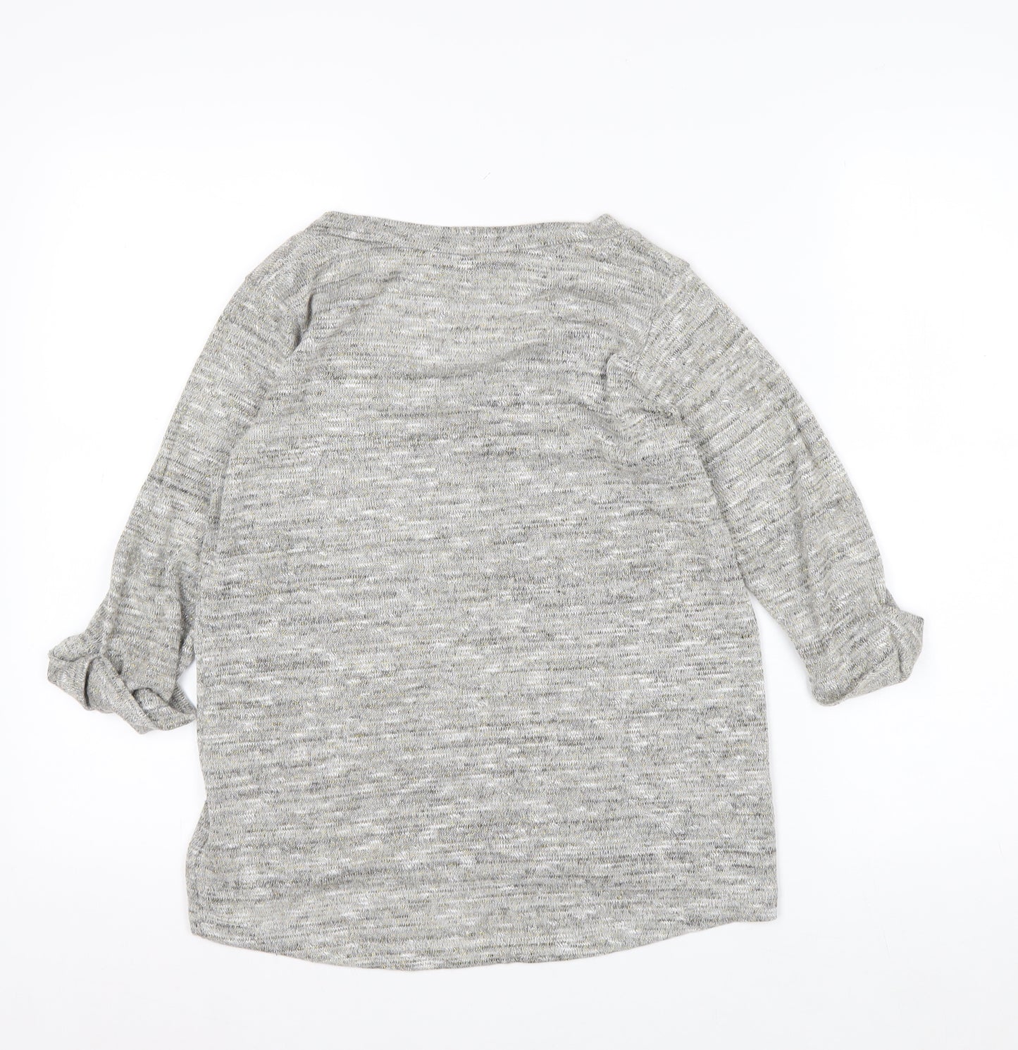 New Look Womens Grey Scoop Neck Knit Pullover Jumper Size 8
