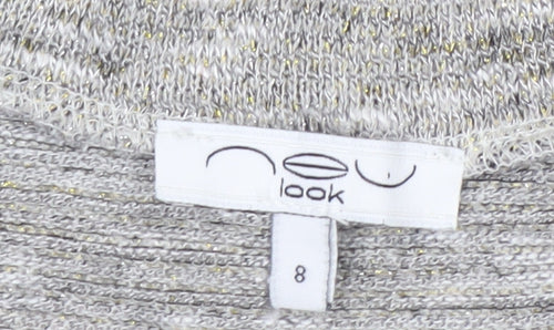 New Look Womens Grey Scoop Neck Knit Pullover Jumper Size 8