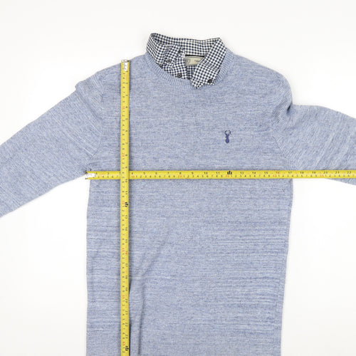 Next Men's Blue Cotton Blend Crew Neck Jumper M