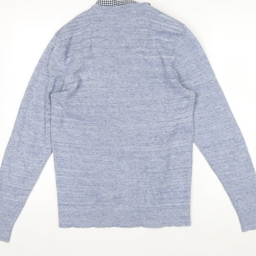 Next Men's Blue Cotton Blend Crew Neck Jumper M