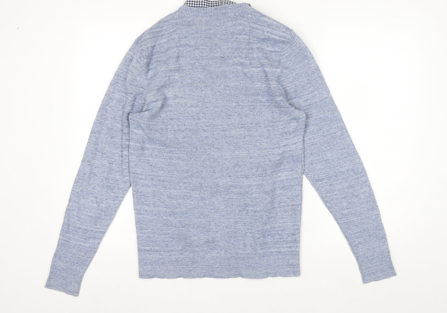 Next Men's Blue Cotton Blend Crew Neck Jumper M