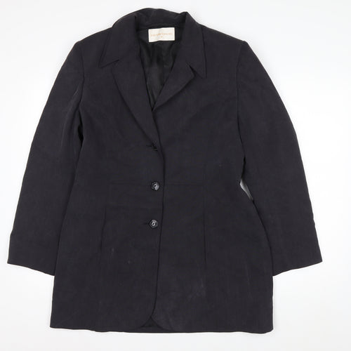 Country Casuals Women Black Size 14 Classic Lined Blazer